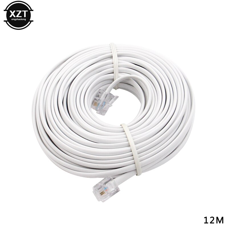 Cable de extensión Modular para teléfono, 15M/12M/9M/6M/3M, RJ11 macho 6P2C