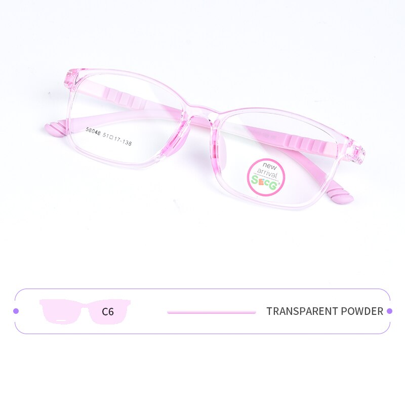 Armação de óculos para crianças secg, armação de silicone ultra leve para hipermetropia e amblopia, estudantes de miopia, meninos e meninas, novo, 2021: c6large58048