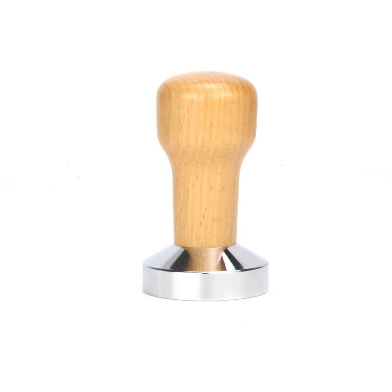 Tamper à café en acier inoxydable avec poignée pour café italien: Bois -51mm