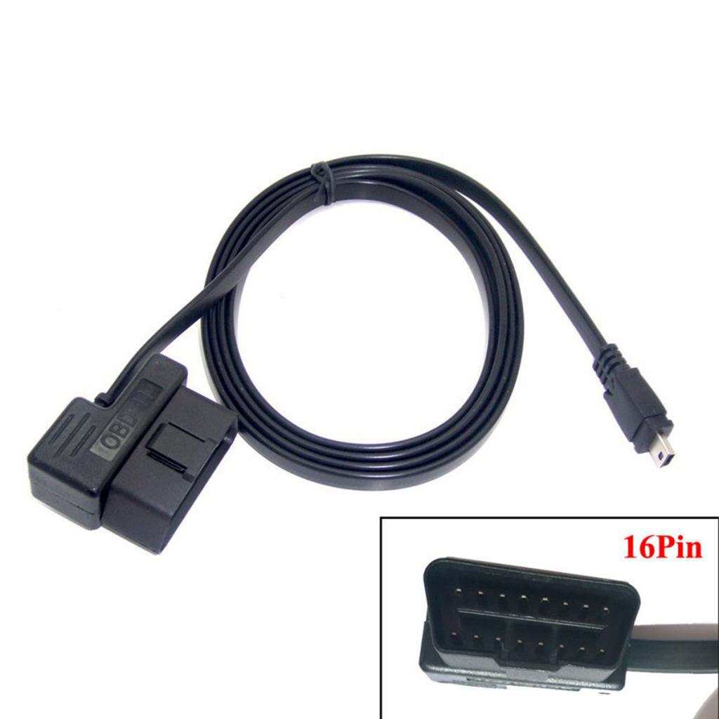 OBD-II OBD2 EOBD Car Diagnostic Extension Cable to Mini USB Cable for HUD5.5