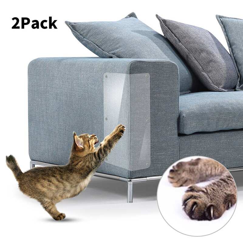 Juego de 2 uds antiarañazos guardia de mascotas gato rascador adhesivo Protector de esquina PVC rascadores para gatos muebles sofá Protector gatito pata Pad: 23x46