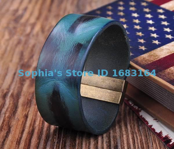 Populaire Blauw Lederen Hennep Vriendschap Manchet Armband Polsband Mens