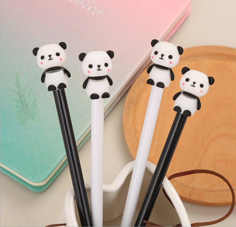 2PCS/set cute cartoon panda gel pens, school office stationery, children pens