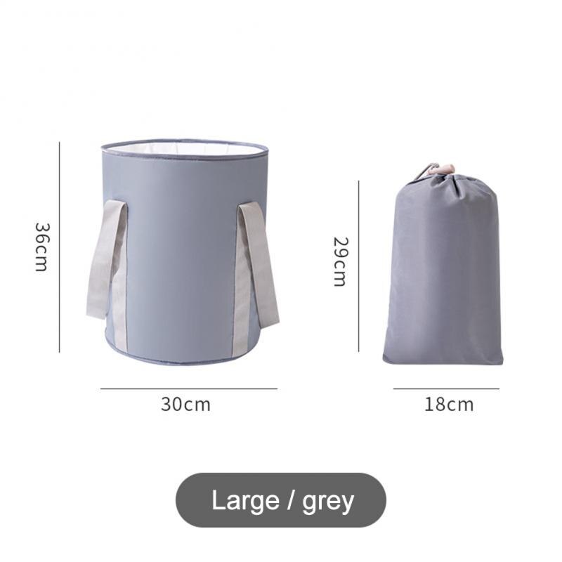 Foldable Foot Soaking Bucket Washing Basin Travel Camping Washbasin Bucket Portable Folding Laundry Tub Foot Bath Bucket: Large gray