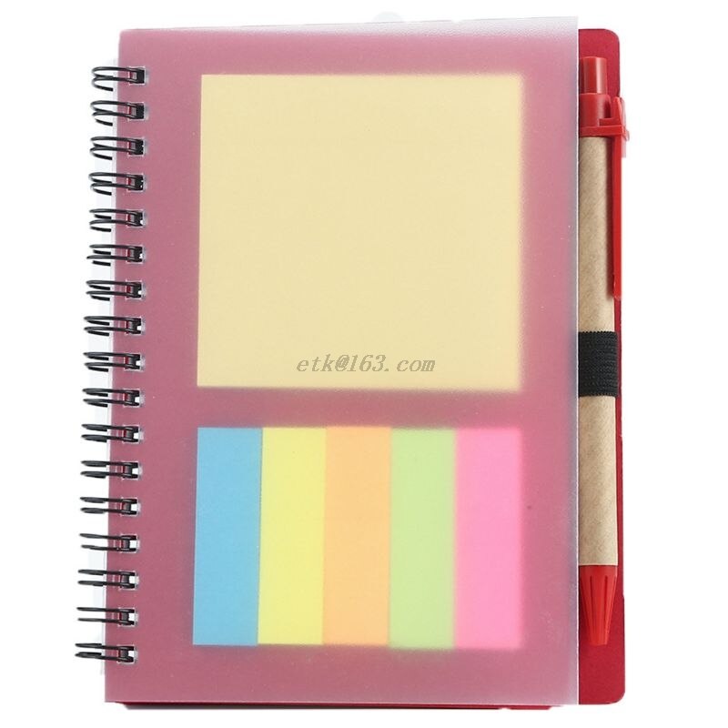 Sticky Notes Notepad Kawaii Stationery Diary Notebook with Pen Office School Supplies Student: Red
