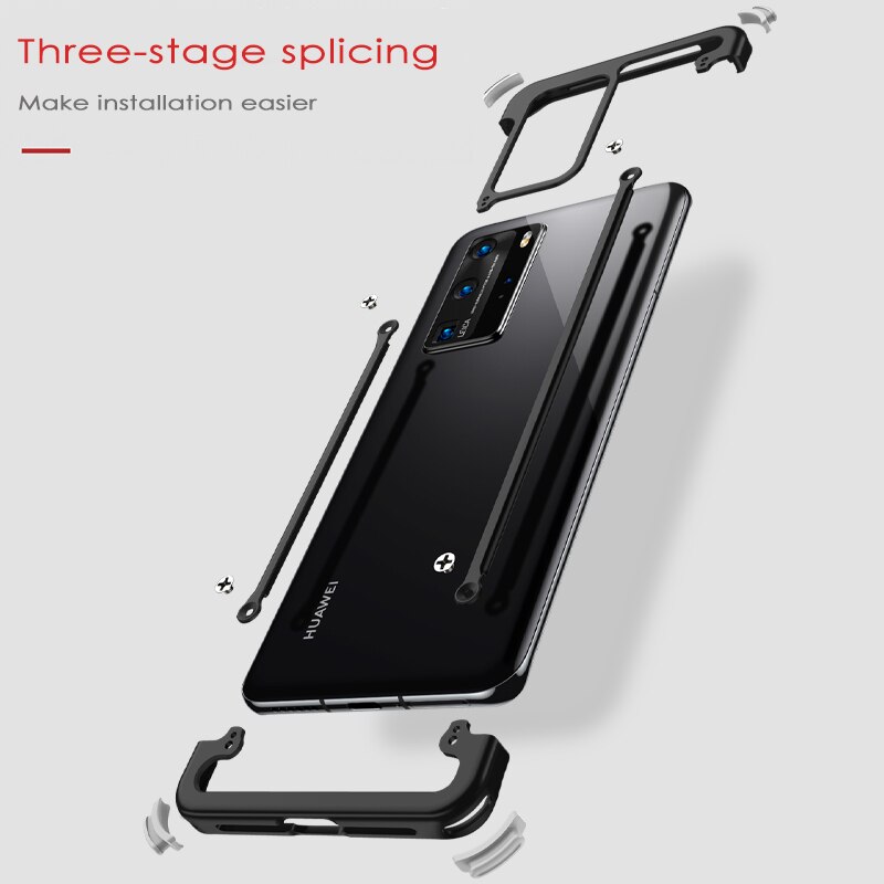 Phone Case For Huawei P40 P40 pro plus luxury Metal Frame Shape With Airbag Shockproof original case Bumper Back Bover Cool Case