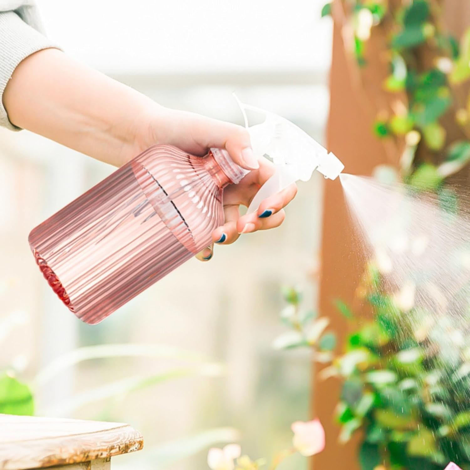 Bouteille de pulvérisation en plastique, bouteilles de pulvérisation robustes, anti-fuite, bouteille d'eau vide pour Solution de nettoyage avec buse réglable
