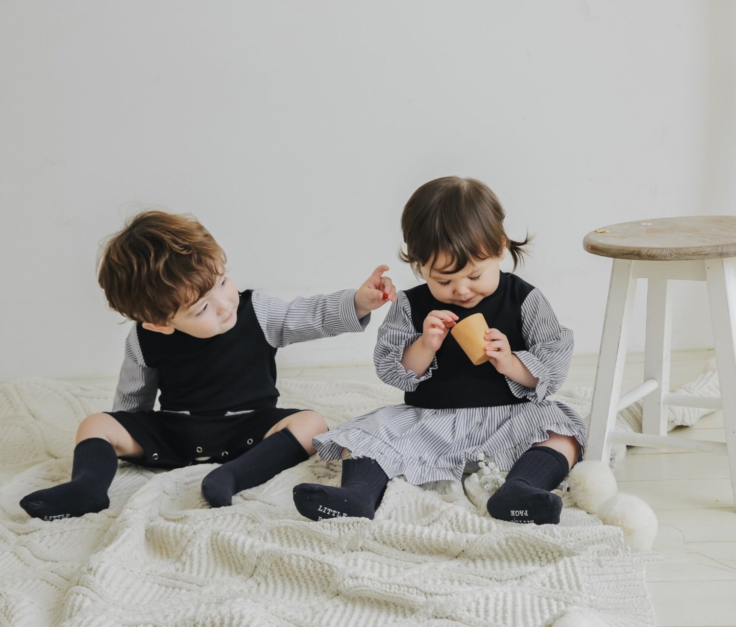 Spring Korean Boys and Girls Two-Piece Striped Romper Romper Baby baby jumpsuit baby clothes