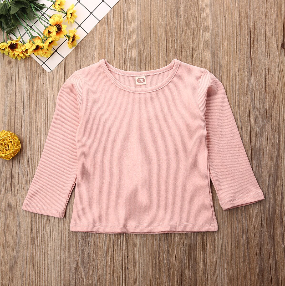 Pasgeboren Kids Baby Jongen Meisje 0-18M Eenvoudige Streep Kleding Lange Mouw Tops T-shirt Katoen