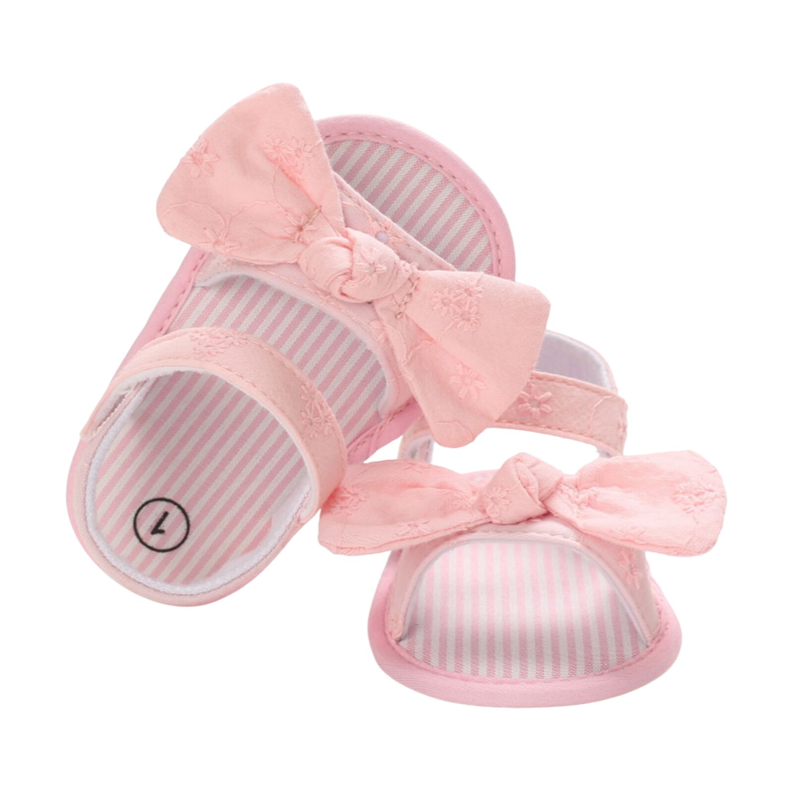 Sandali per bambina estivi traspiranti, decorazioni con fiocco stile dolce per bambini scarpe con suola morbida Prewalker antiscivolo per neonati