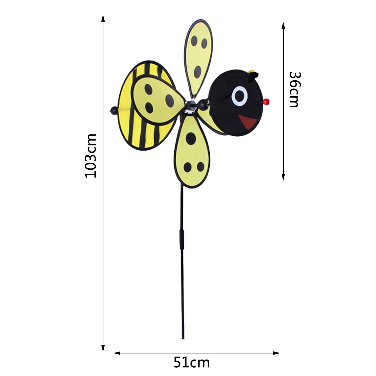 Dancing Girl Windmill Sunflower Bee Ladybug Garden Decoration Outdoor Stakes Home Yard Garden Decor Windmill ogrod, gardening: Bee