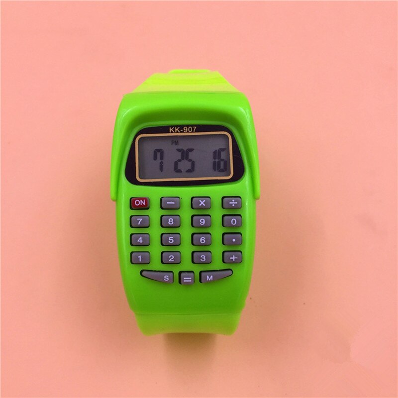 LED Calculator Watch Electronic Digital Chronograph Computer Kids Children Boys Girls Sport Rubber Wrist Watches