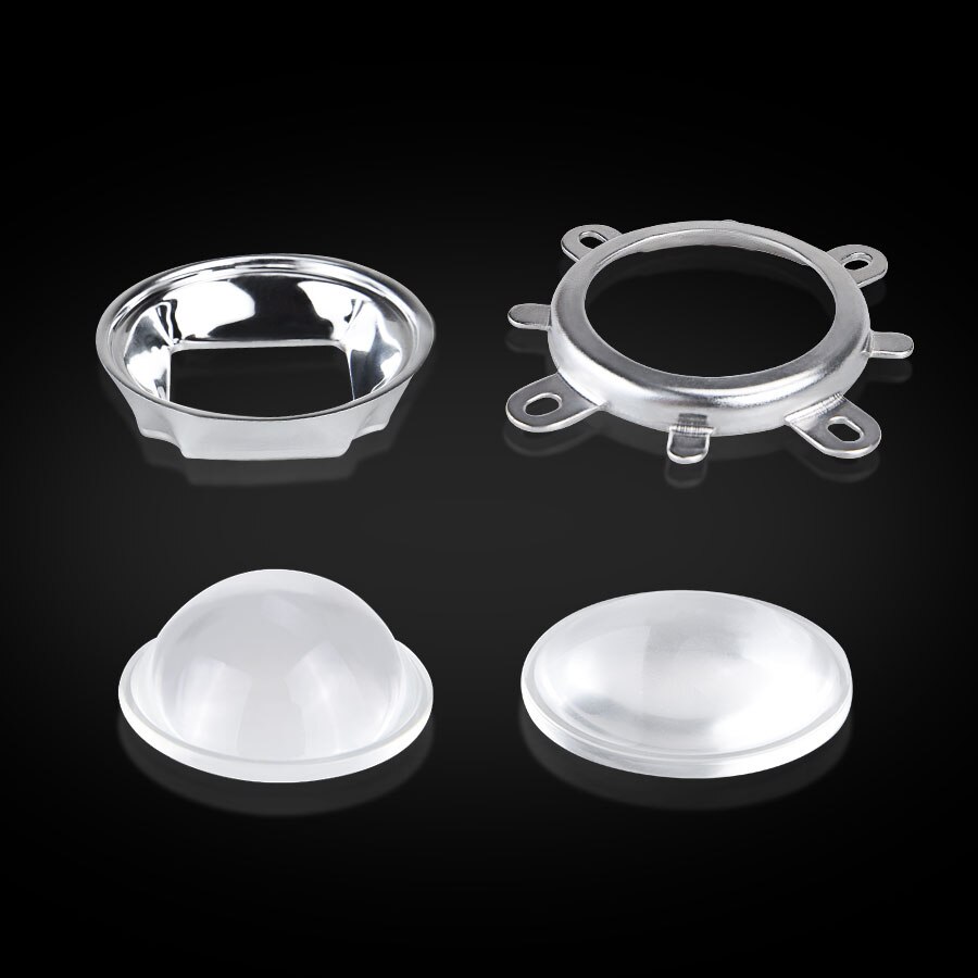 44mm optisk glass ledet linse 60 120 gradere reflektor kollimator rask brakett til høy effekt kolbe ledet chip perler matrise lampe deksel