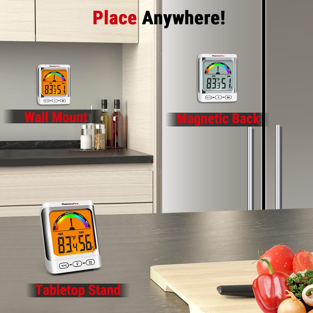 Thermopro TP52 Indoor Slaapkamer Digitale Thermometer &amp; Hygrometers Met Grotere Lcd Display Weerstation
