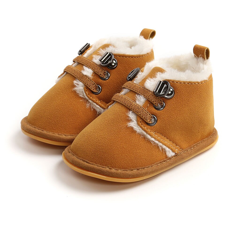 Pasgeboren Baby Casual Schoenen Winter Warme Voering Kids Antislip Rubberen Zool Laarzen: Light Brown / 11