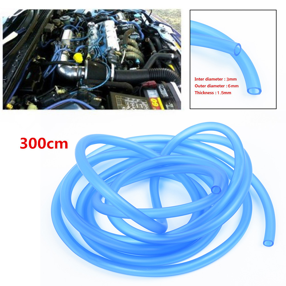 1pc 3m Universal Silicone Car Vacuum Hose Gas Oil Fuel Line Tube 3MM ID Corrosion Resistance For Car Motorcycle