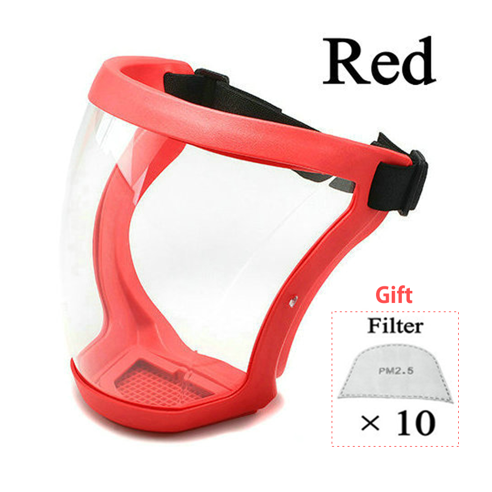Work Protection Mask Full Face Shield Protection Face Cover Reusable Kitchen Splash Protection Mask Anti-fog Windproof Mask: Silver