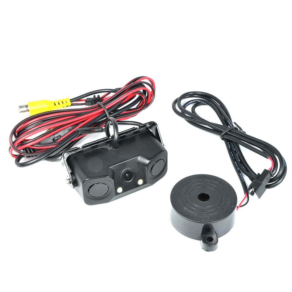 Cámara 3 en 1 CCD vista trasera de coche, marcha atrás, revisión + Sensor de aparcamiento
