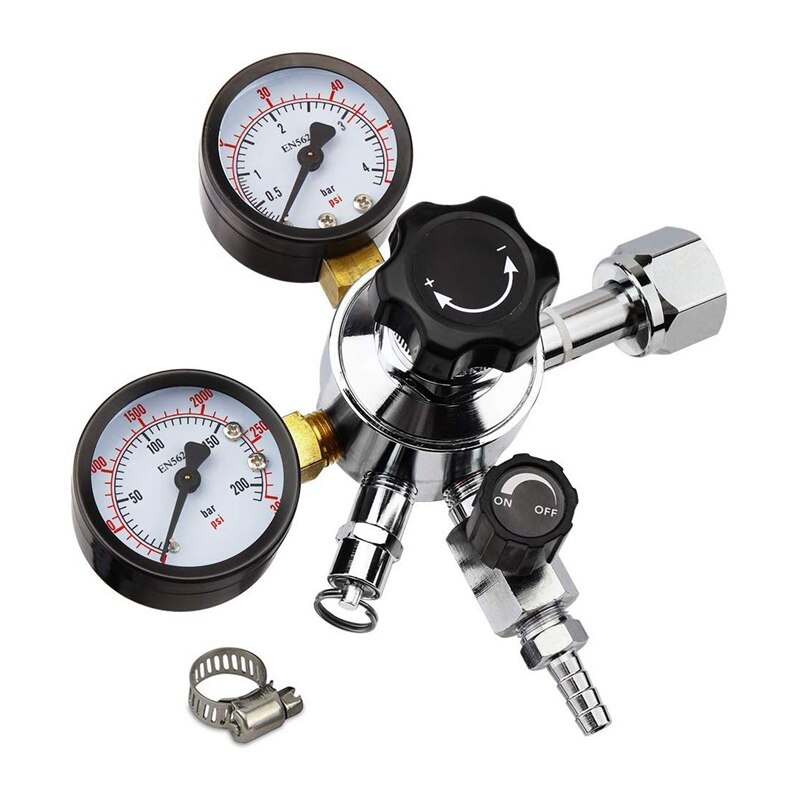 -Keg Regulator CO2 CGA-320, 0-60 PSI Working Pressure, 0-3000 PSI Tank Pressure, Beer Regulator, Co2 Pressure Regulator with: Default Title