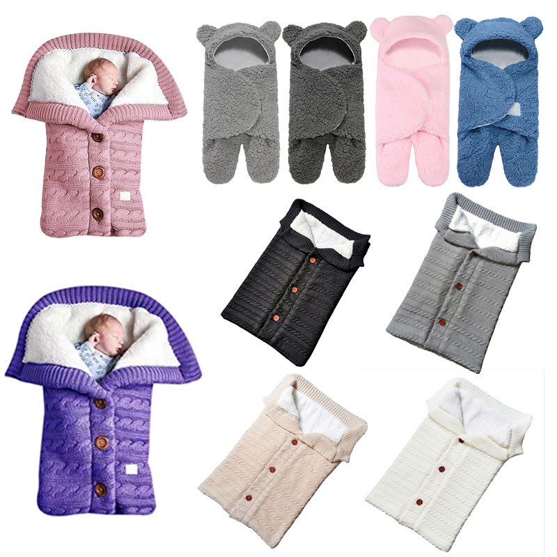 Pasgeboren Baby Deken Winter Warme Slaapzakken Zachte Inbakeren Wandelwagen Wrap Deken Voor Baby Baby Kid Kinderen Couverture Bébé