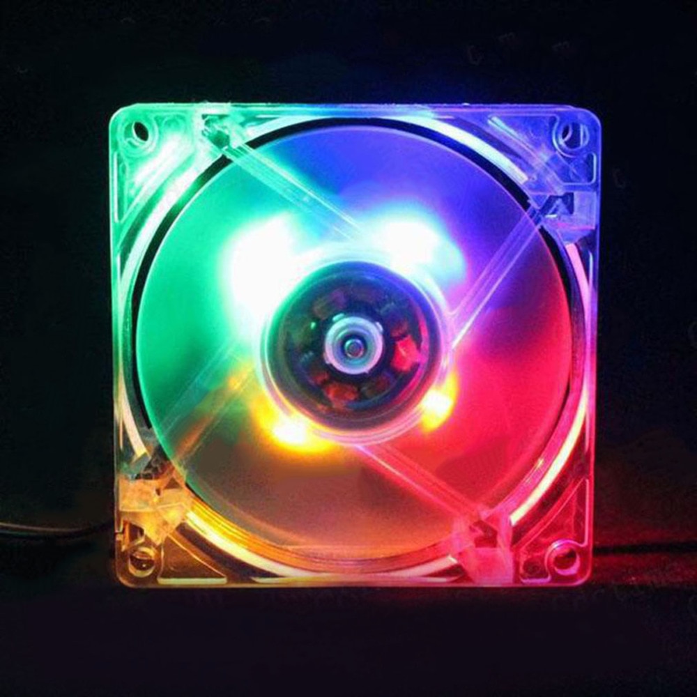 Computer PC Fan 80mm Mit LED 8025 Stille Kühlung Fan 12V LED Leucht Chass Computer fallen Lüfter Mod Einfach Installiert