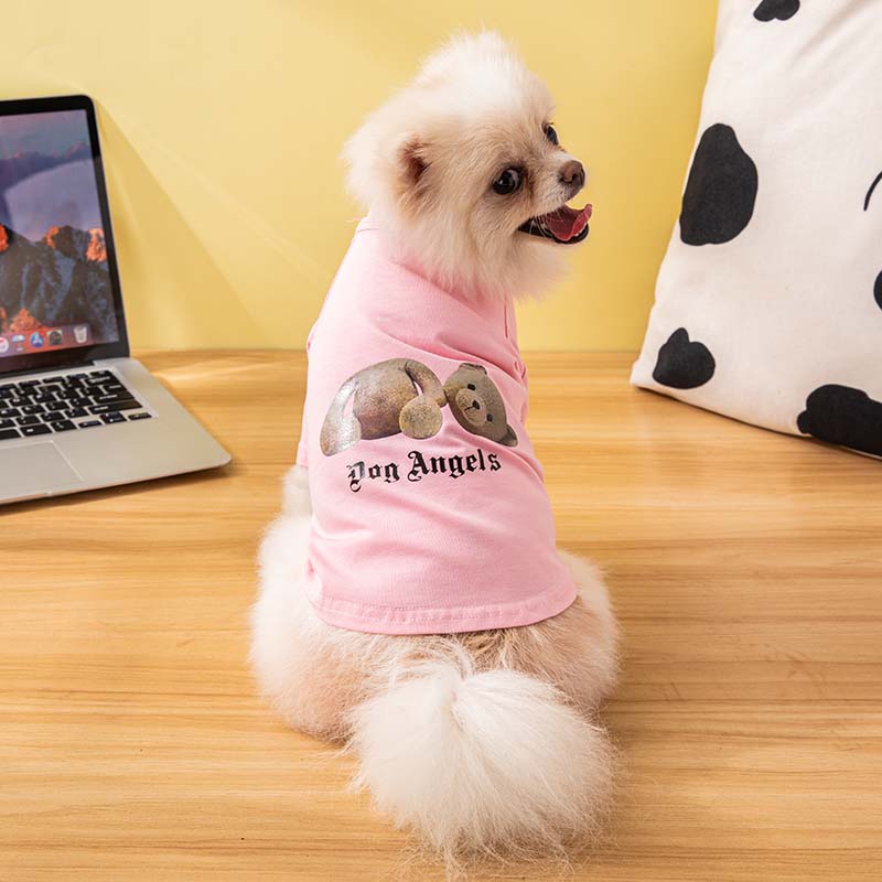 T-shirty dla psów designerskie ubrania dla psów fajne oddychające sznaucer z francuskiego buldoga na małe psy: pink / M