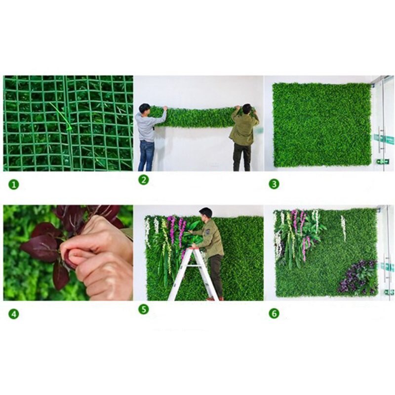 Panel de pared de césped Artificial para prado Artificial, 60x40cm, para decoración de boda o hogar-9 #