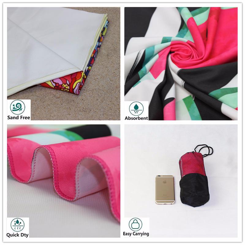 Toalla de playa de sandía superventas de microfibra de doble cara de lana de secado rápido Rectangular Toalla de baño Silla de playa cojín