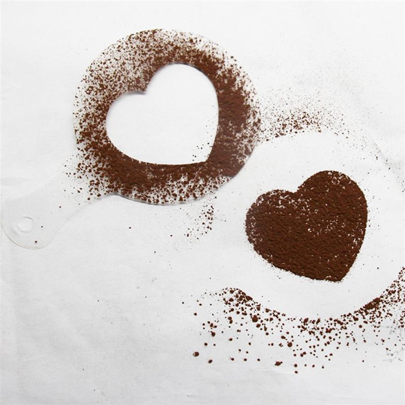 8Pcs Coffee Latte Cappuccino Barista Art Stencils Cake Duster Templates Coffee Tools Christmas /Valentine Coffee Stencils
