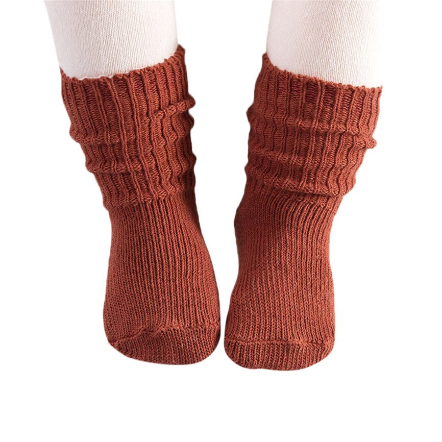 1 Pairs Sokken Baby Knie Katoen Zachte Effen Sokken Meisjes Jongens Winter Warm Houden Sok Gebreide Comfortabele Sockings