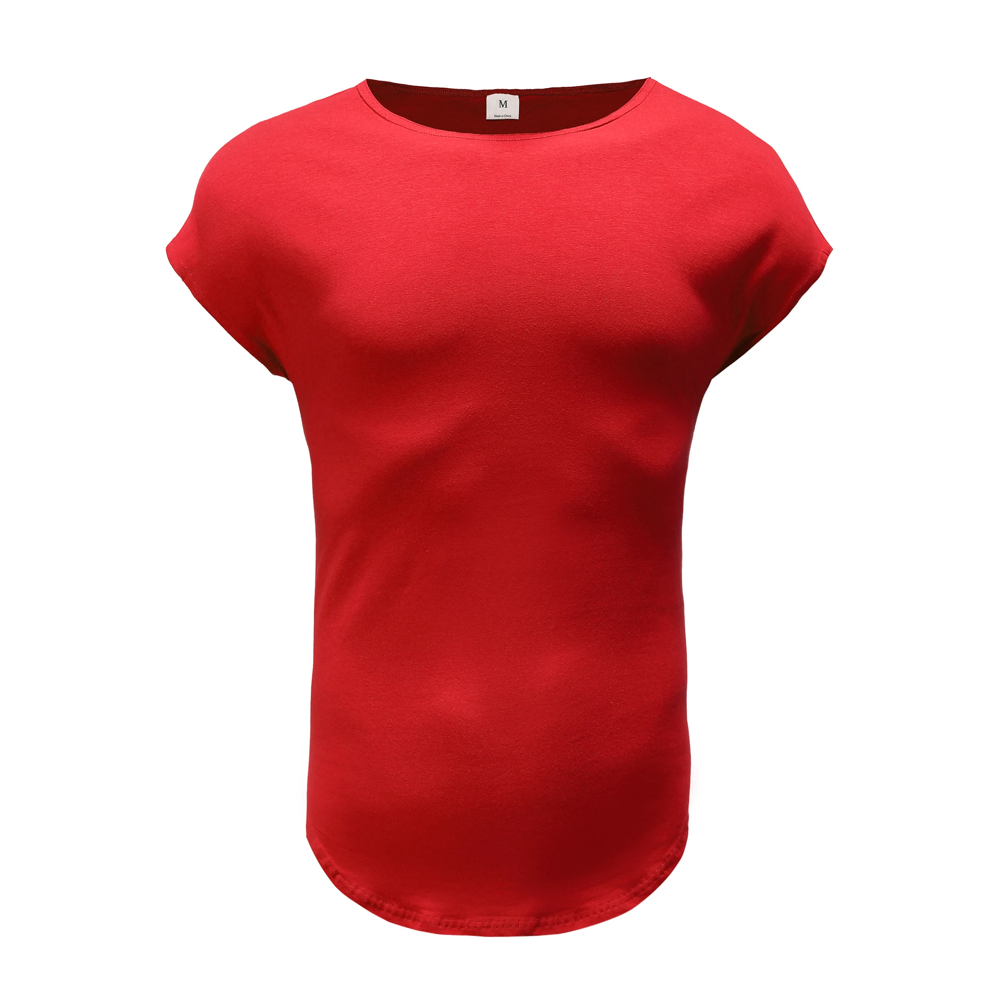 Enfärgade fitnesskläder herr casual hiphop bomullsvästar slim fit ärmlösa andningsbara skjortor gym bodybuilding muskeltröjor: Xxl / Röd