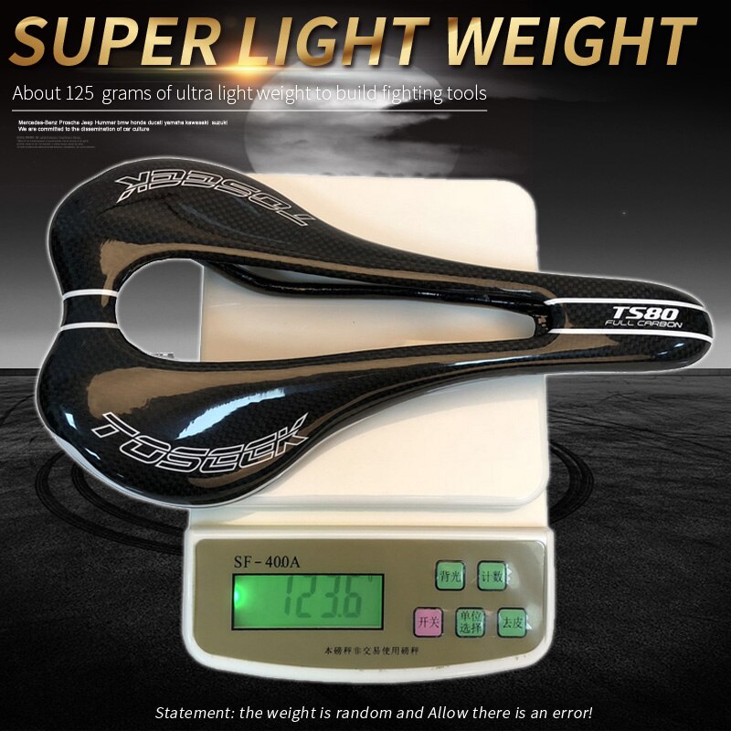 TOSEEK Volle carbon faser Fahrrad MTB rennrad sättel hohl mountainbike sattel sitzkissen bequeme Ultra licht 124g
