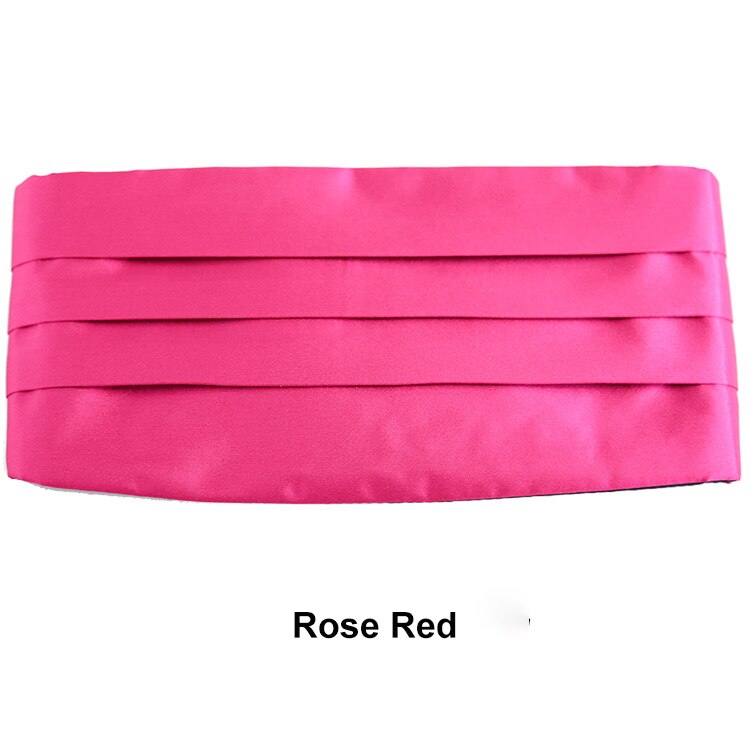 Herren Klassische Kummerbund Satin Elastische Bauchband Smoking Kummerbund Für Formale Hochzeit Prom Dinner-Party Taille Band: rose red