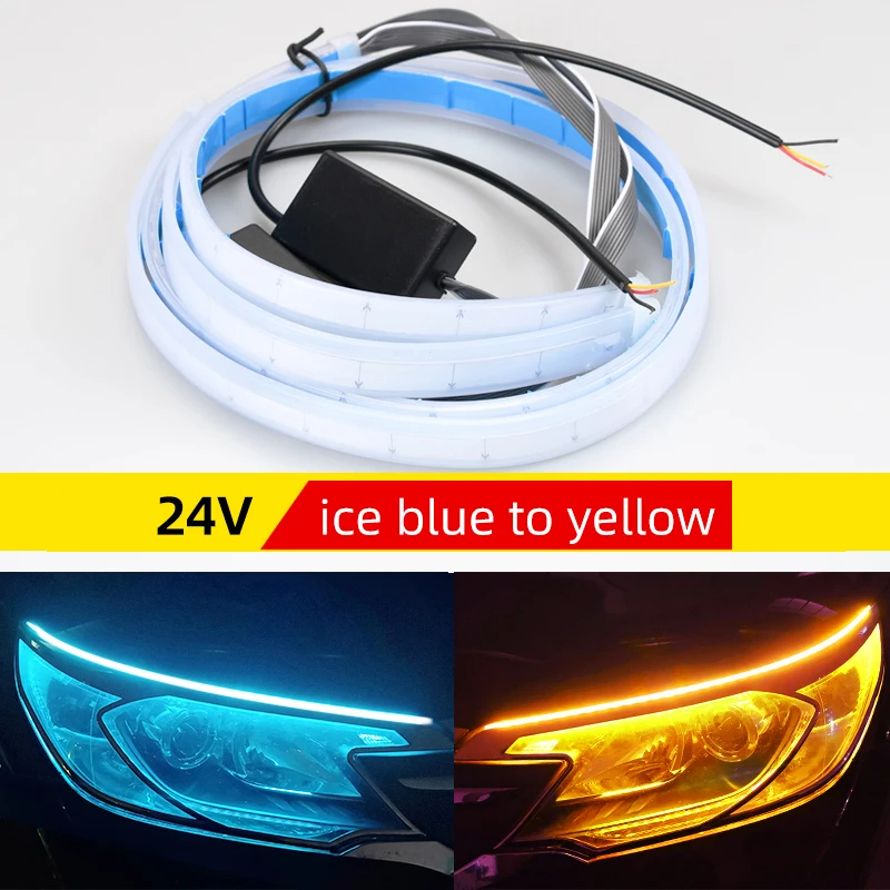 2 Stück 24 V LED-LKW-Licht 30 cm 45 cm 60 cm 70 cm Auto-Tagfahrlicht Dekor Lampenleiste mit gelber Lenkfunktion Signallampe: veränderbar / 3000k