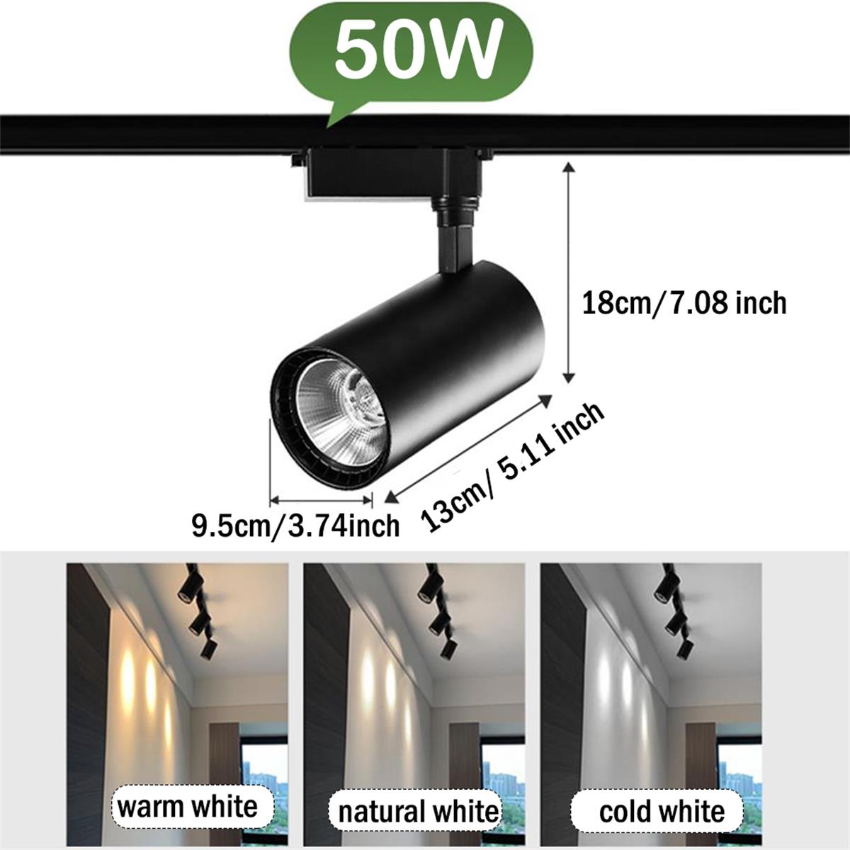 Oprawa oświetleniowa doprowadziło kaczan Oświetlenie szynowe 220V Światła punktowe Szyna lampy szynowej 50W Reflektor Kuchnia Sklep odzieżowy Światło punktowe doprowadziło