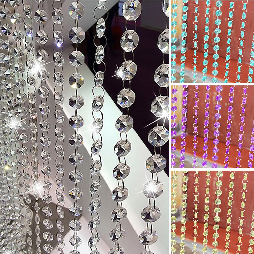 1m acryl kristal strass kralen slinger deurgordijn kroonluchter hanger wanddecoratie thuis bruiloft decoratie doe-het-zelf accessoires