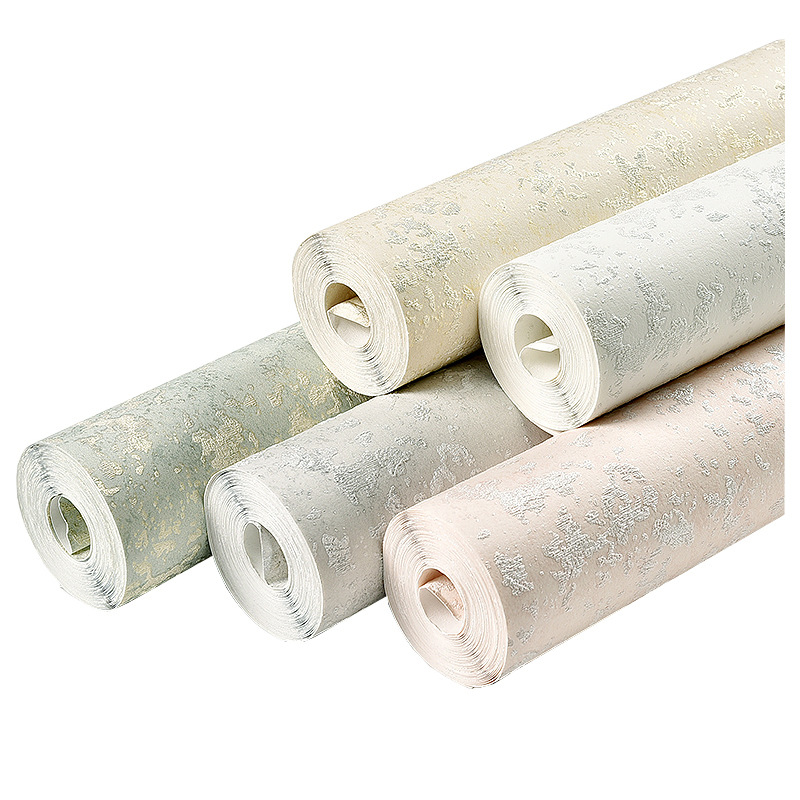 Light green wallpaper modern simple 3D diatom mud pure pigment light green non self adhesive Nordic style wallpaper