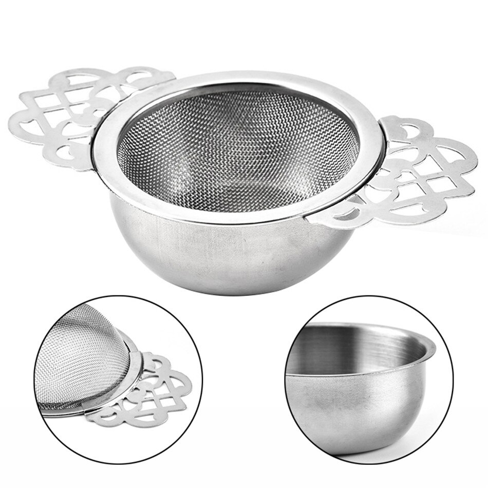 Herbruikbare Roestvrij Staal Theezeefje Met Druppelen Kom Theezeefje Theepot Tea Leaf Spice Filter Drinkware Mesh Thee Zetgroep Filte