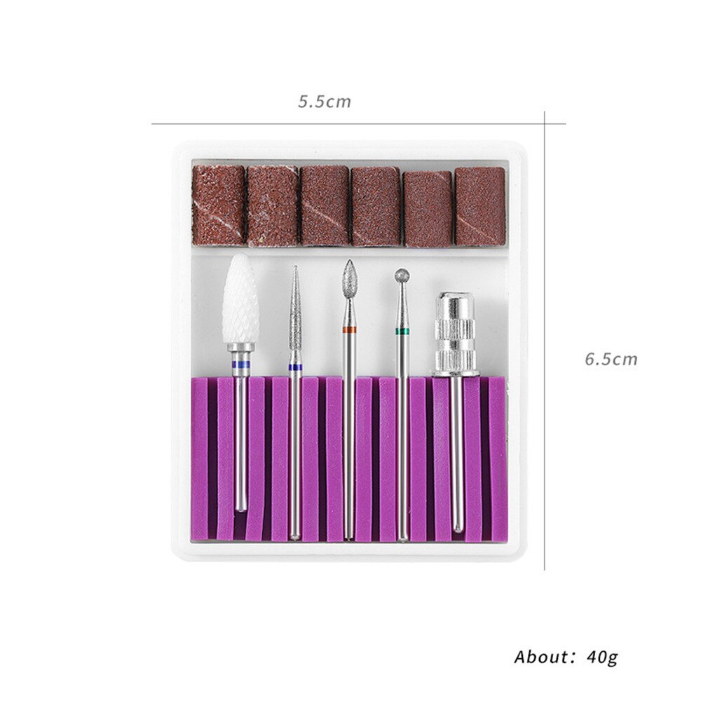 5 Pcs/Set Tungsten Steel Nail Drill Bit Drill Bits for Art Decoration Punte Fresa Unghie Tip Sander Nails Ceramic