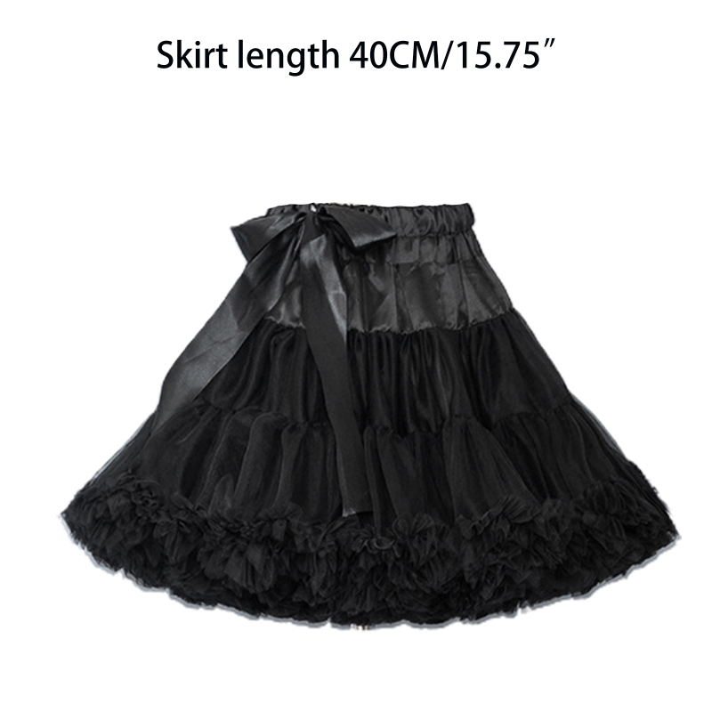 Women's Crinoline Petticoat Tutu Skirt Soft Fluffy Ball Gown Half Slips 15.75 Inch Underskirt for Wedding Bridal Dress