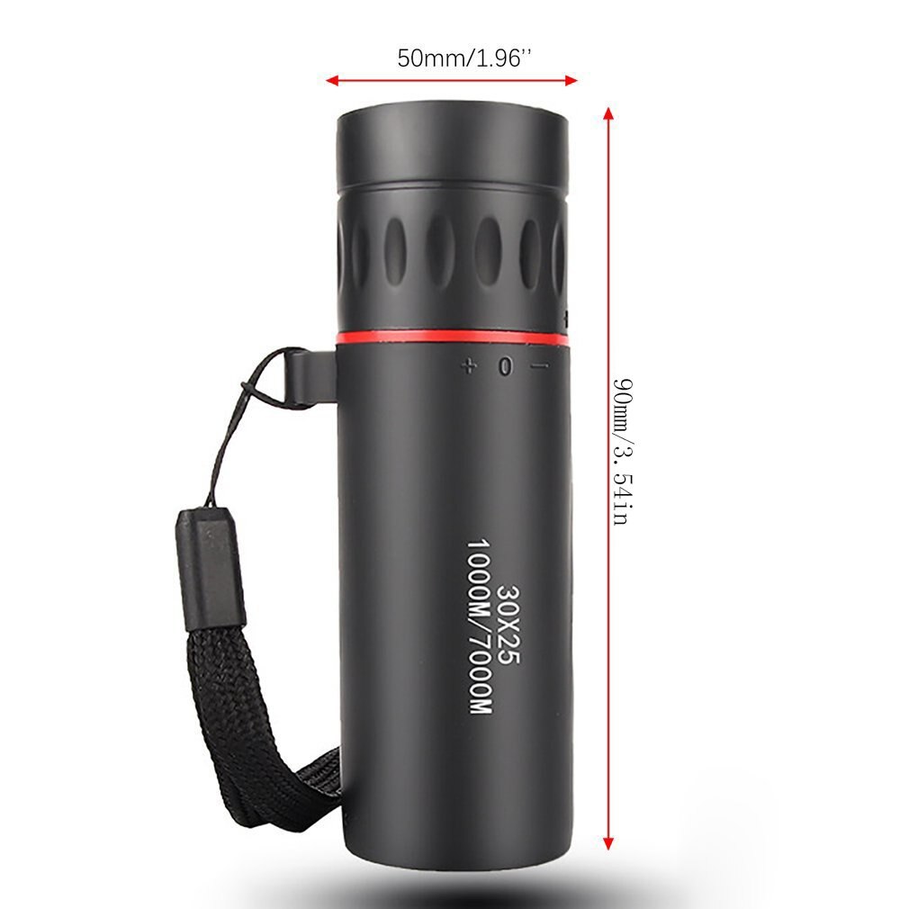 30x25 Monocular Telescope Dual Focus Optics Zoom Day & Night Waterproof High Power Outdoor Black Adult Telescope ACEHE