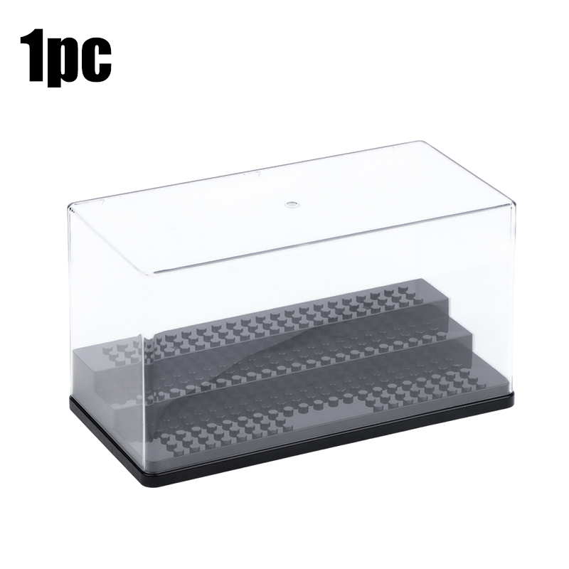 Vitrine 2/1 Stück Acryl-Minifiguren Stapelbare Staubdichte Baustein-Aufbewahrungsbox: Holz