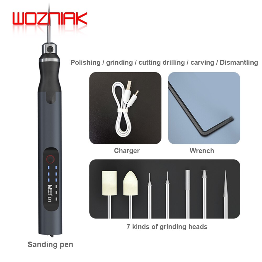 MaAnt D1 Intelligent Charging Grinding Pen Polishing Grinding Cutting Drilling Carving Disassembly Face Lattice Cutting Tools: D1 standard