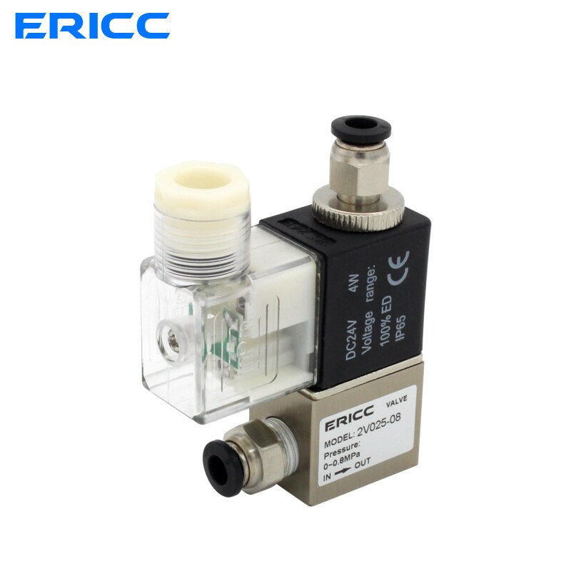 Válvula Solenoide de aire 2V025-08, normalmente abierta, 12V, 24V, 220V, 1/4 ", BSP, 2 vías, 2 posiciones, válvula de Control neumática