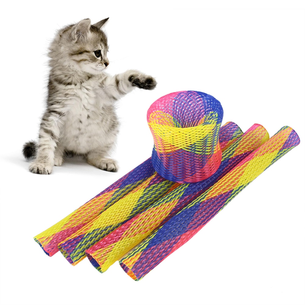 5pcs Cat Bouncing Toy Freely Folding Spring Shape Good Elasticity Pet Funny Playing Toys Supplies Cat Interactive Toy