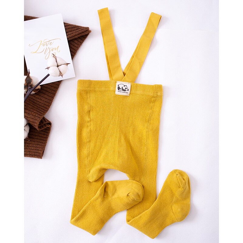 0-2 Years Baby Boys Girls Tights Casual Cotton Warm Tight Autumn Winter Kids Infant Children Tights strap Stockings: yellow baby tights