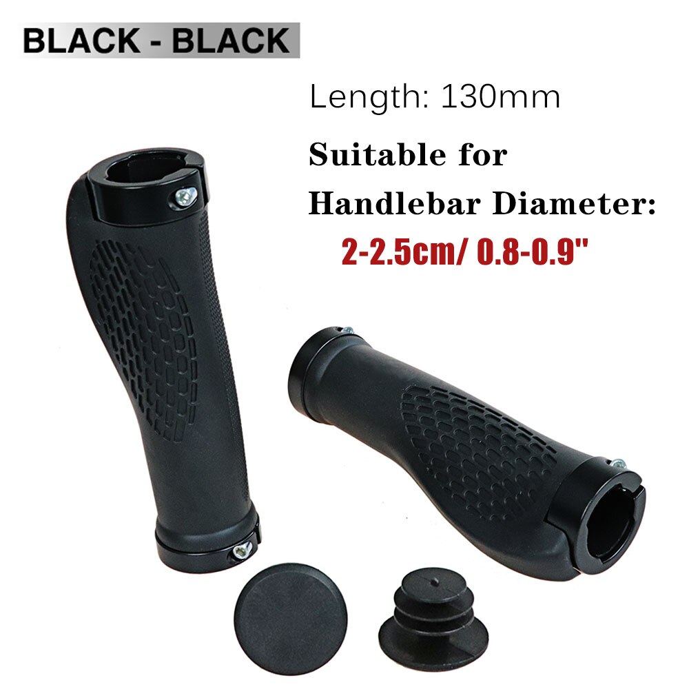 Guidão de bicicleta mtb, peças de guidão de liga de alumínio anti-derrapante e de borracha de 2.2cm para mountain road mbx preto azul vermelho: Black-Black
