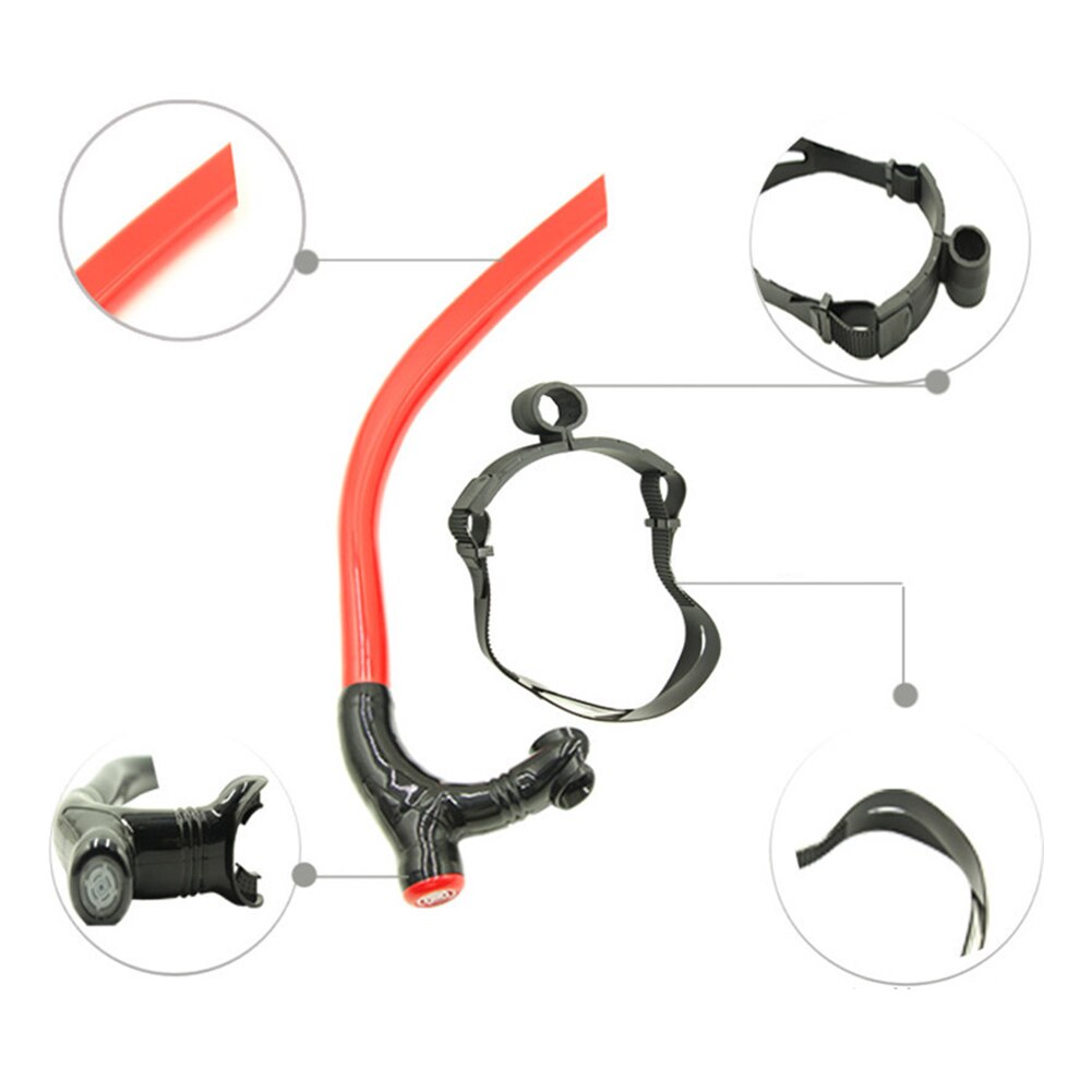 Droog Front Ademen Professionele Onderwater Zachte Siliconen Enkele Duiken Snorkel Training Snorkelen Buis Volwassenen Verstelbare