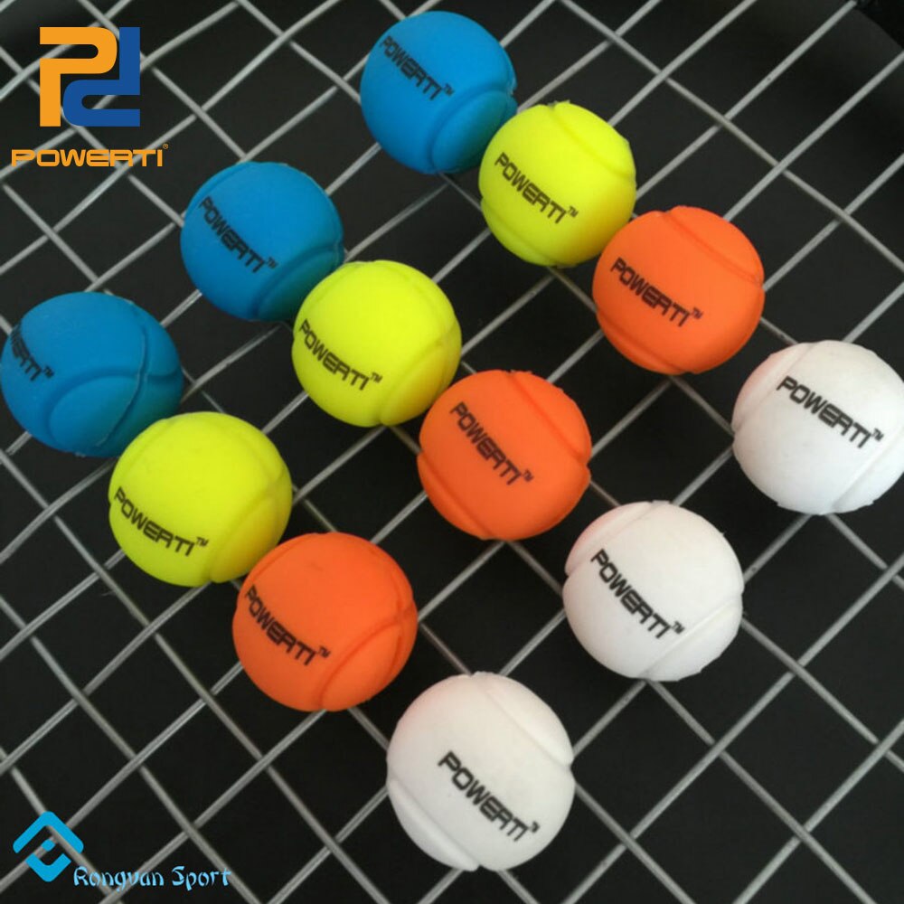 Powerti 8 unidades/pacote bola tênis amortecedor de vibração reduzir choque para esporte raquete de tênis amortecedor 4 cores