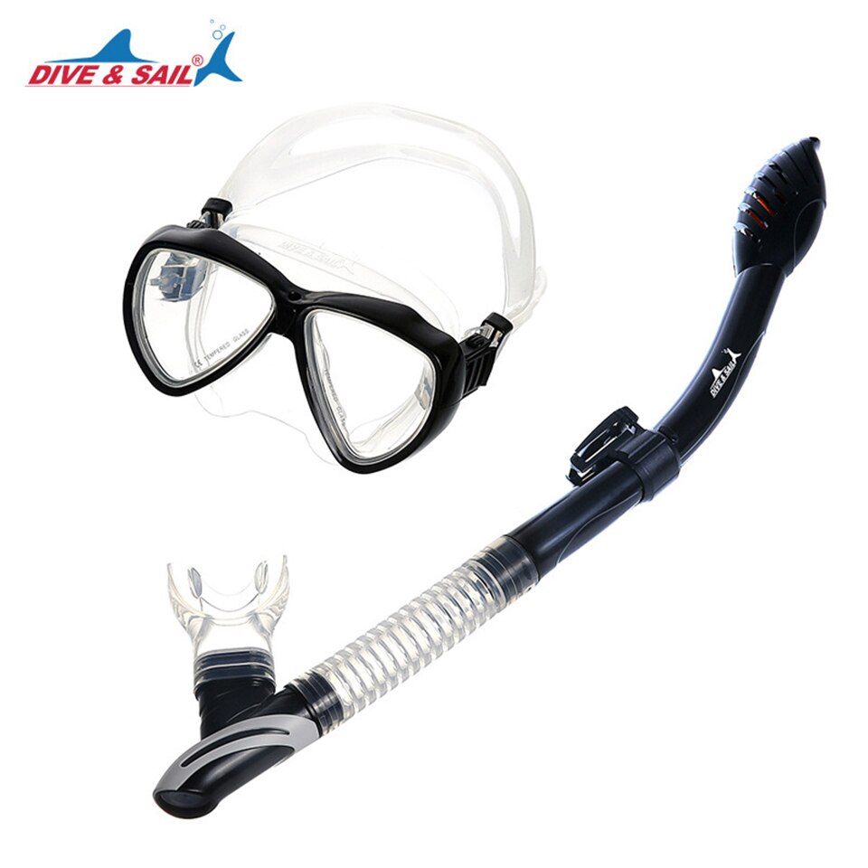 Skuba Diving Mask Snorkel Anti-Fog Goggles Set Diving Glasses with Dry Snorkel Tube Diving Equipment